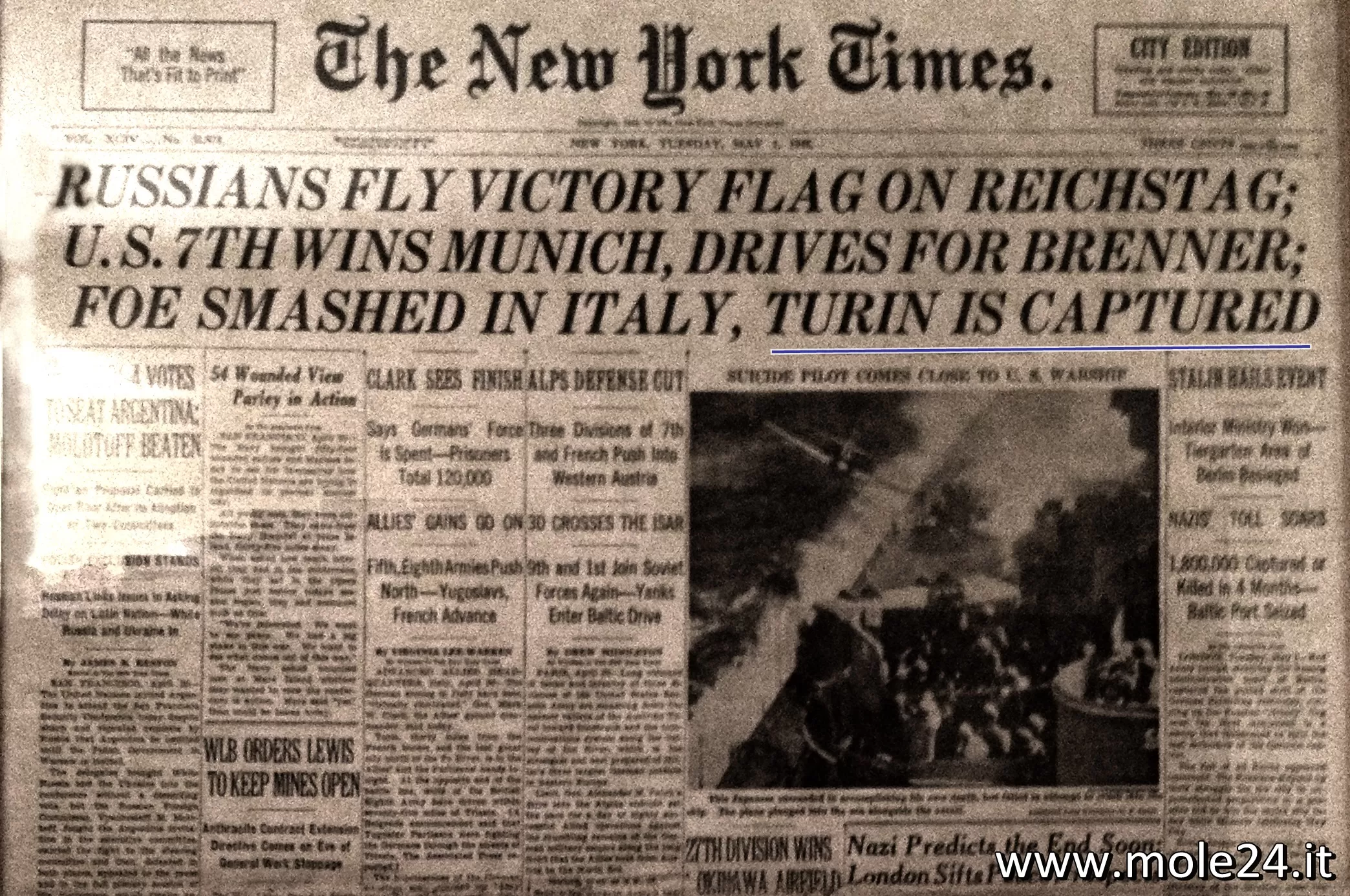 1/5/1945: quando il New York Times pubblico' la caduta di Torino in prima pagina