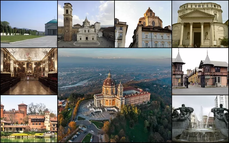 collage dei luoghi da visitare gratis a Torino