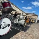 Torino, i Rockin’ 1000 si sono esibiti in piazza San Carlo per presentare l’Eurovision