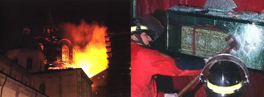 11 aprile 1997: incendio Duomo Torino minaccia la Sacra Sindone