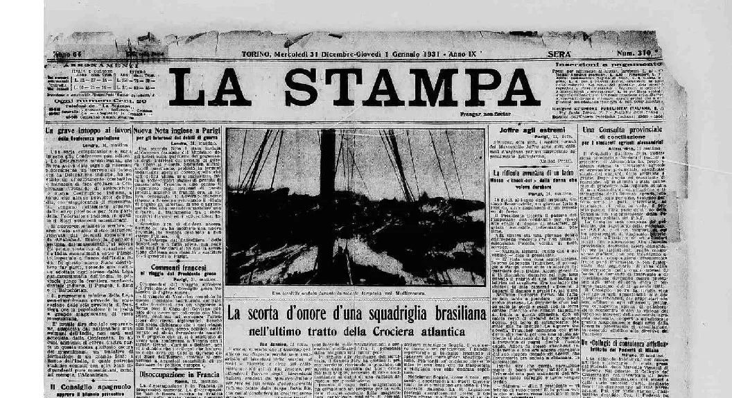 Prima pagina Stampa Sera 1930 [fonte archivio storico La Stampa]