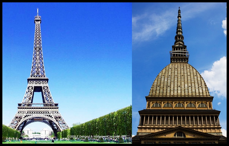 Parigi/Torino, Eiffel/Antonelli Torre/Mole: due simboli coetanei!