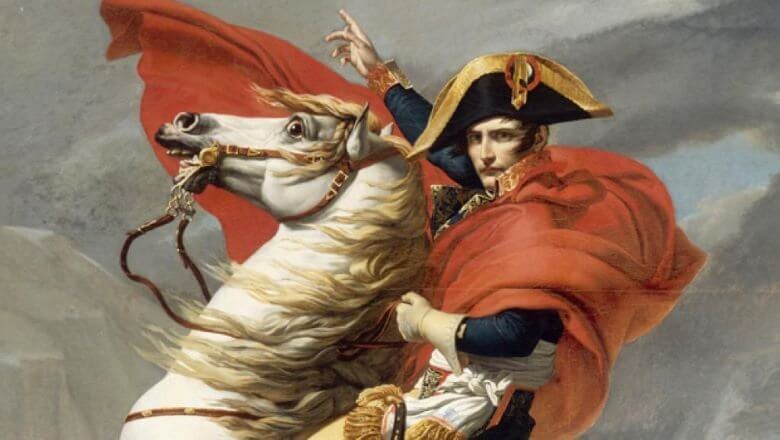 Dipinto di NApoleone Bonaparte su un cavallo bianco