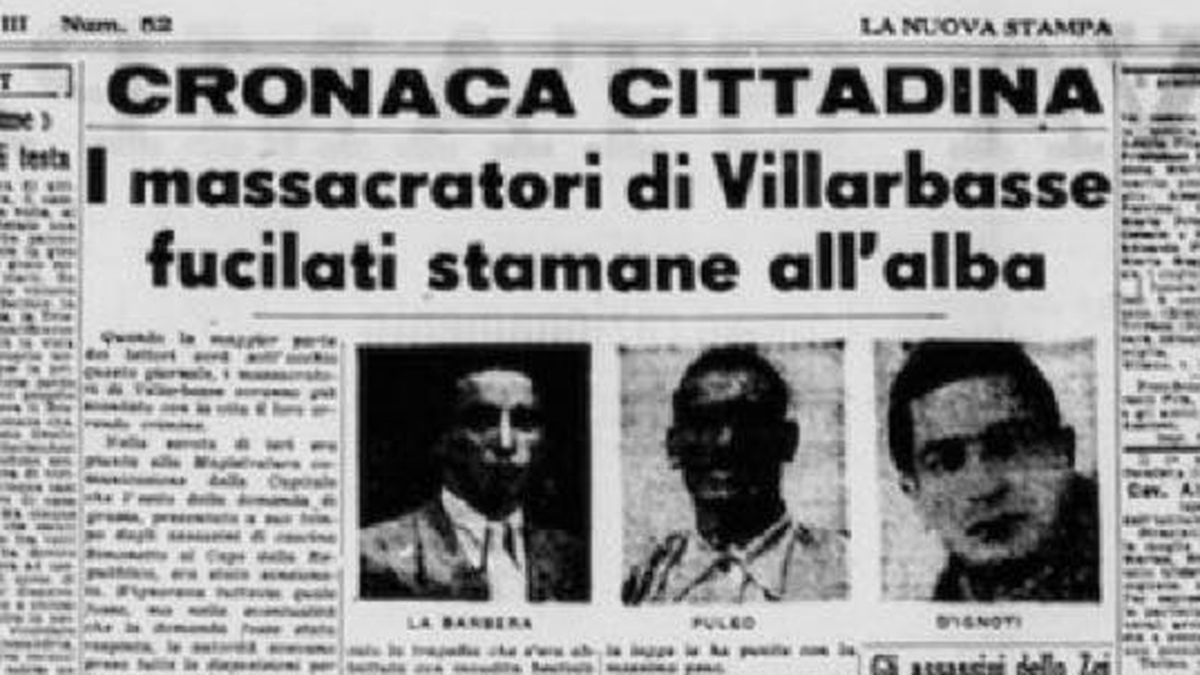 Articolo di giornale sulla strage di Villarbasse 