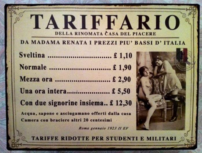 1 aprile 1860: l'approvata la legge che regolamenta la prostituzione in Piemonte