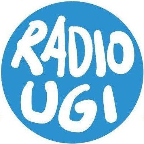 Logo bianco su sfondo azzurro Radio Ugi