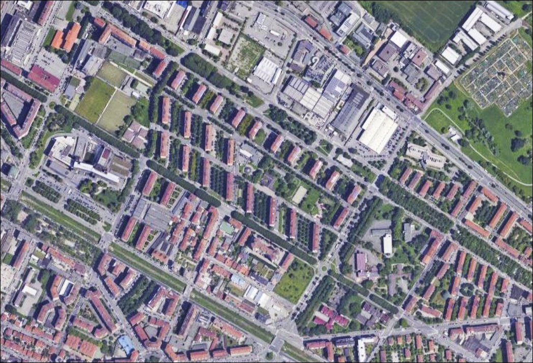 Quartiere Regio Parco visto dal satellite