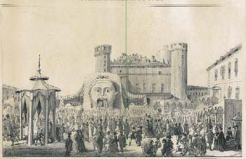 Foto storica Carnevale Torino in piazza Castello