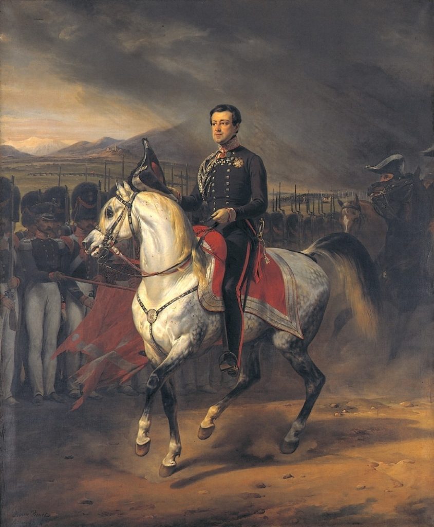 Dipinto a cavallo di Carlo Alberto di Savoia