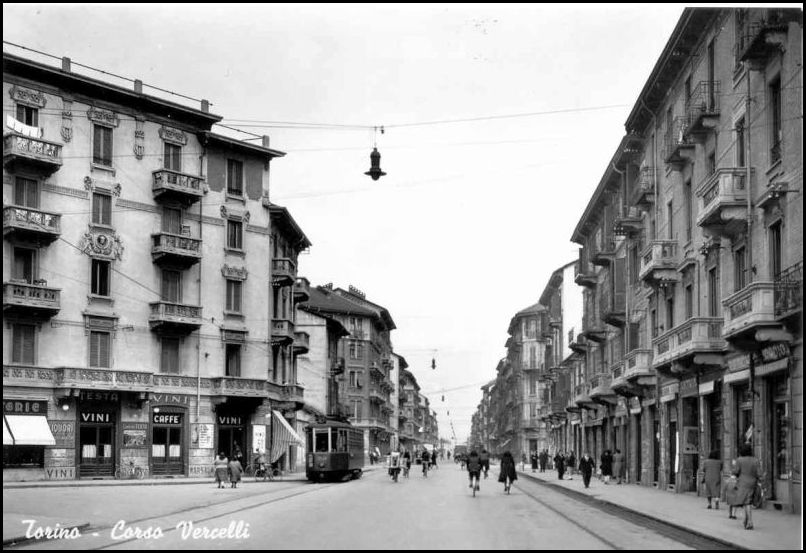 1900 Foto in bianco e nero di corso Vercelli a Torino