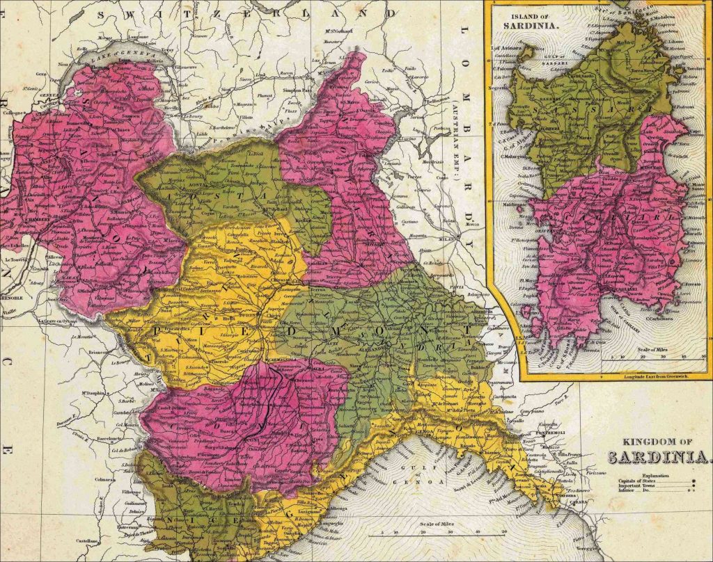 Cartina Regno di Sardegna