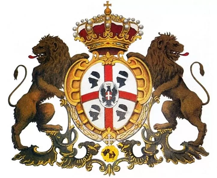 Leoni dei Savoia su bandiera Regno Sardegna