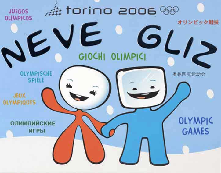 Mascotte neve e gliz Olimpiadi Torino 2006