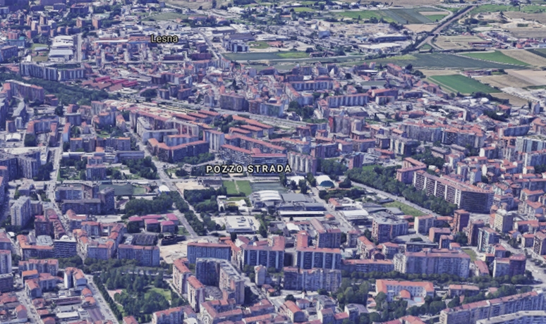 Quartiere Pozzo Strada e Borgata Lesna di Torino vista dal satellite