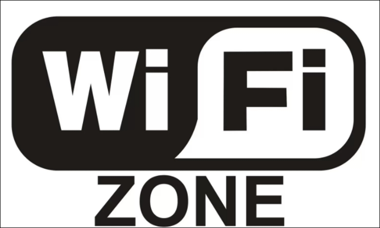 Logo bianco e nero wifi zone