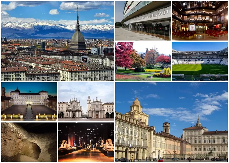 Collage di foto con le 10principali attrazioni di Torino su Tripadvisor
