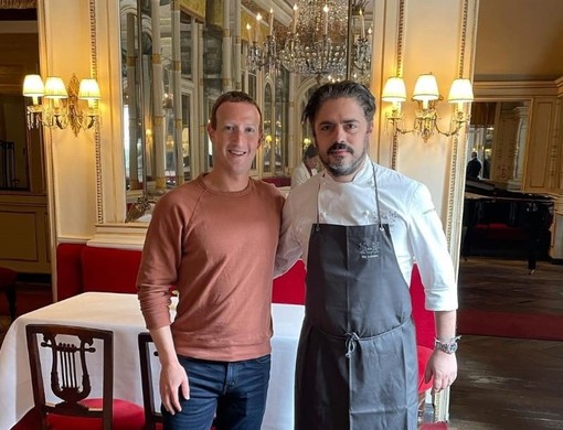 Mark Zuckerberg e lo chef Matteo Baronetto
