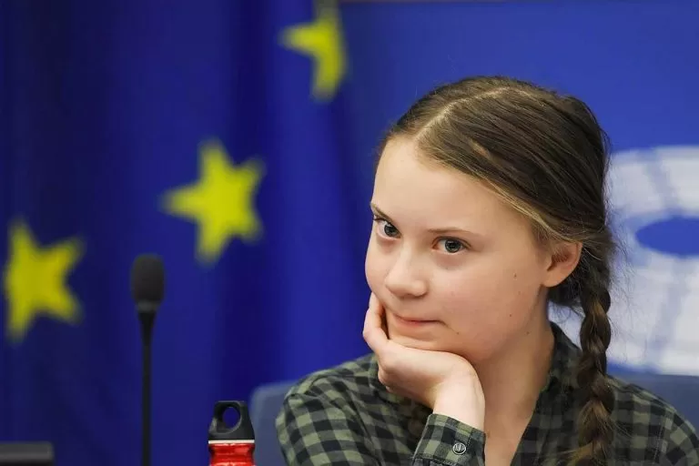 Primo piano di Greta Thunberg