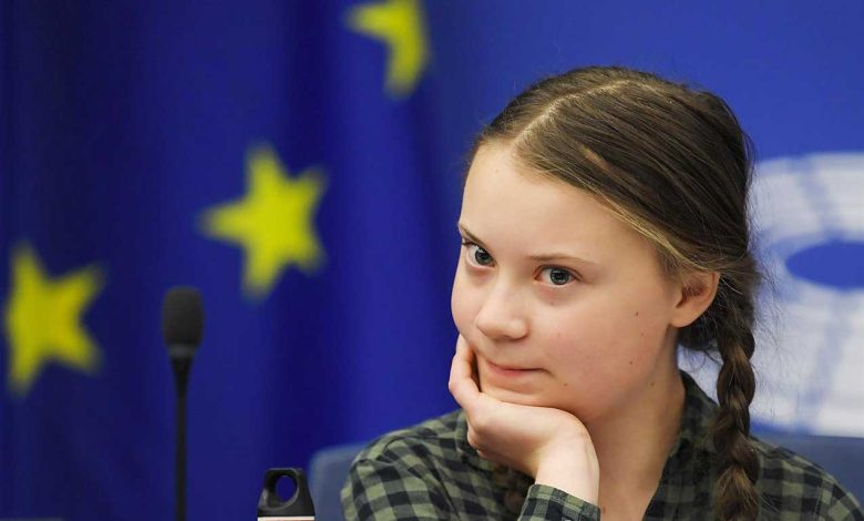 Primo piano di Greta Thunberg