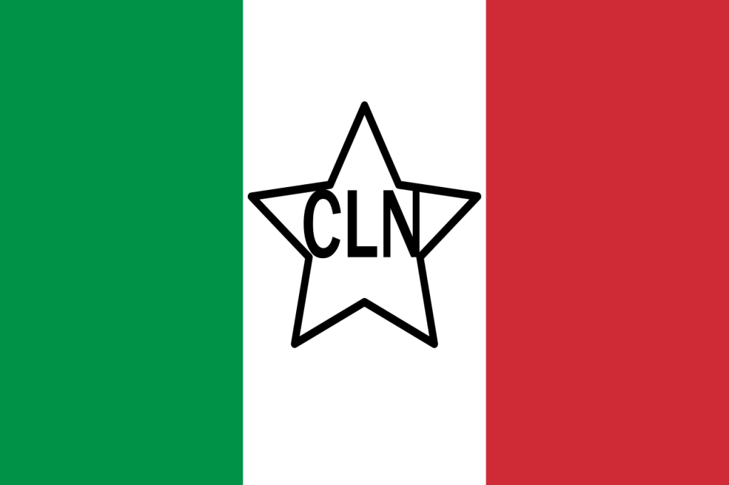 bandiera italiana con logo CLN