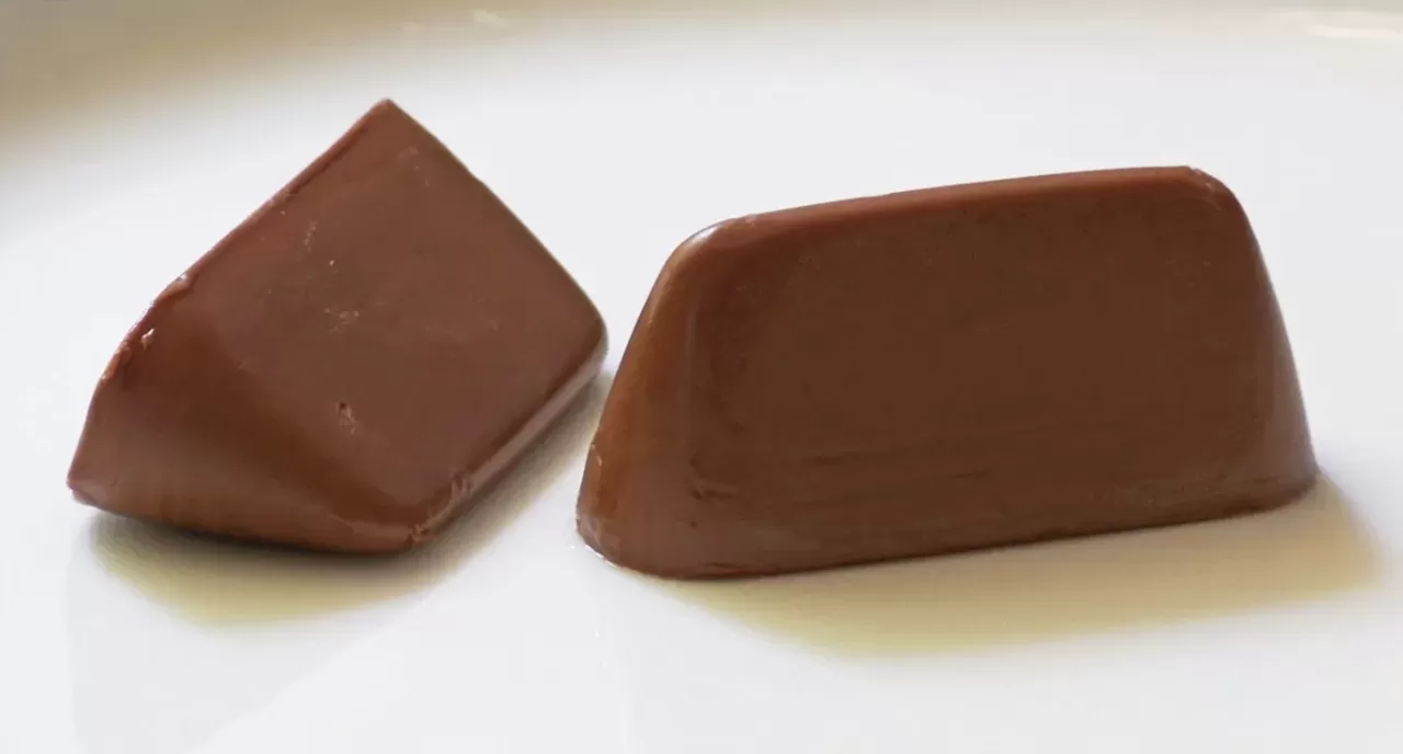 2 cioccolatini Gianduiotti su sfondo bianco